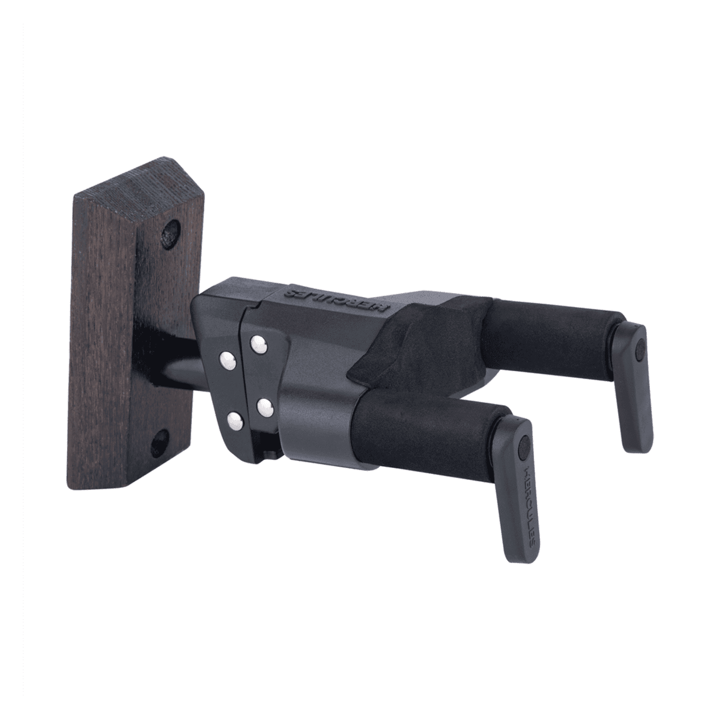 Hercules GSP38WBWPLUS - Auto-Swivel Yoke Instrument Wall Hanger with Dark Brown Woodblock Mount 1