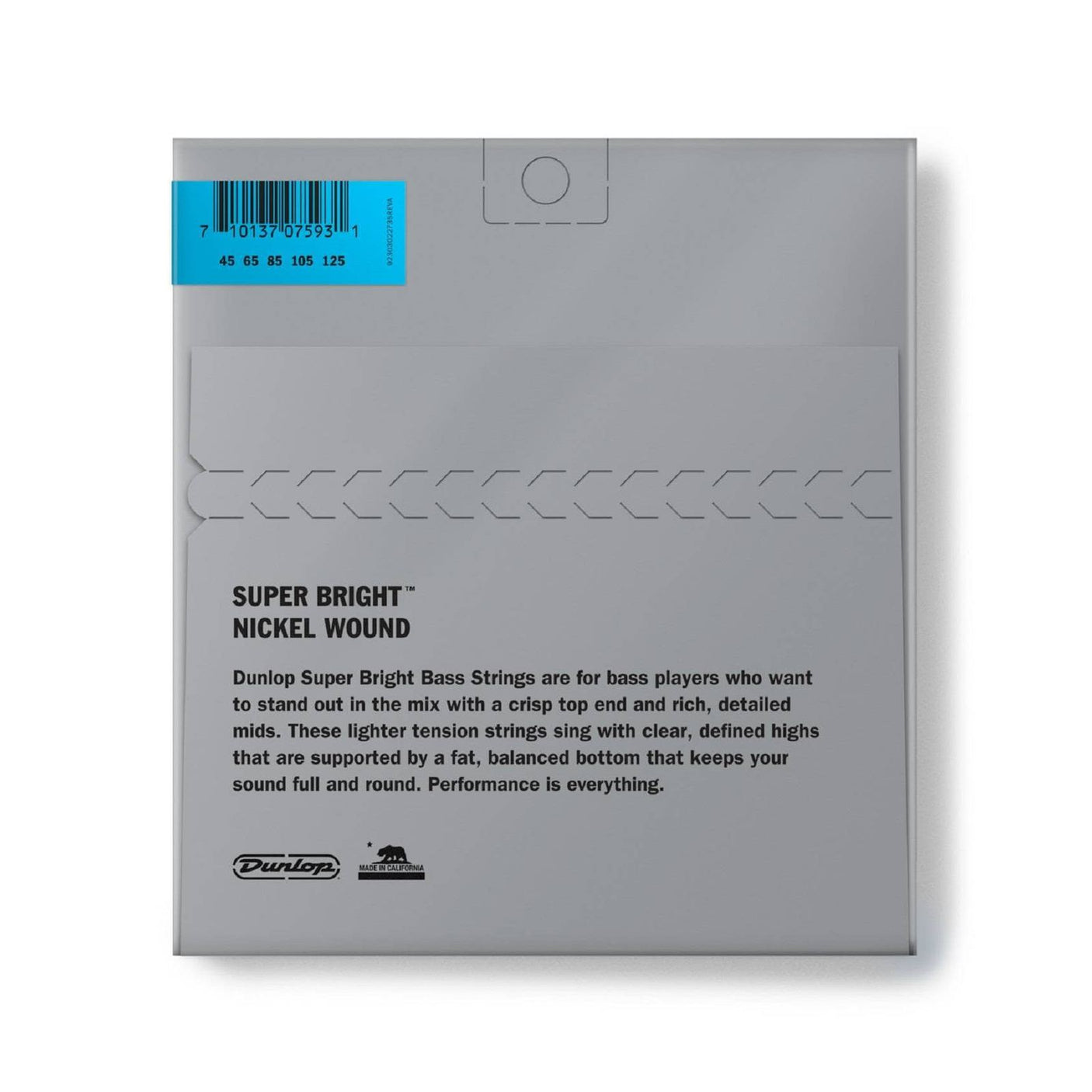 Jim Dunlop Super Bright Nickel Wound Bass Guitar Strings - 5 String Medium 45-125 2