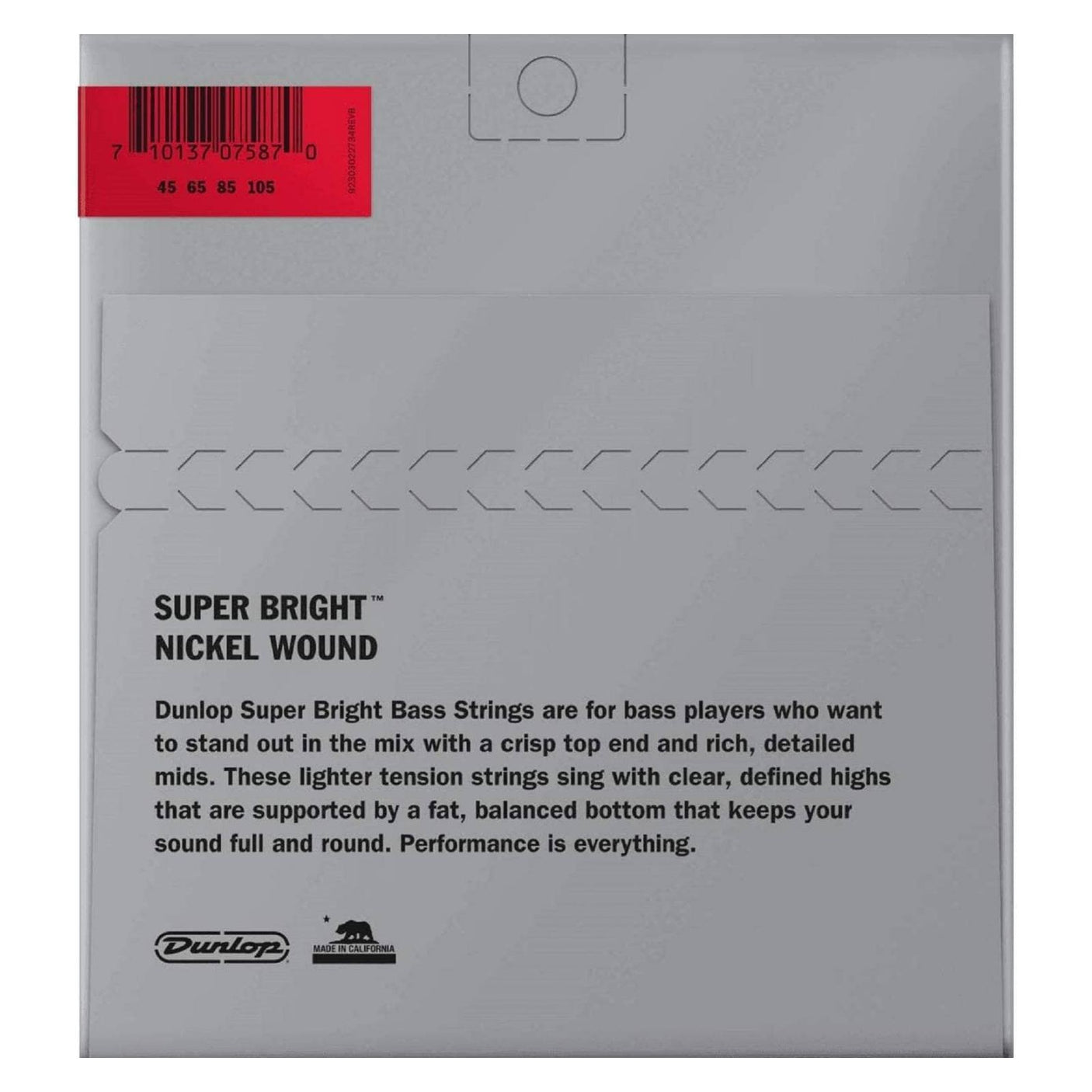 Jim Dunlop Super Bright Nickel Wound Bass Guitar Strings - Medium 45-105 2