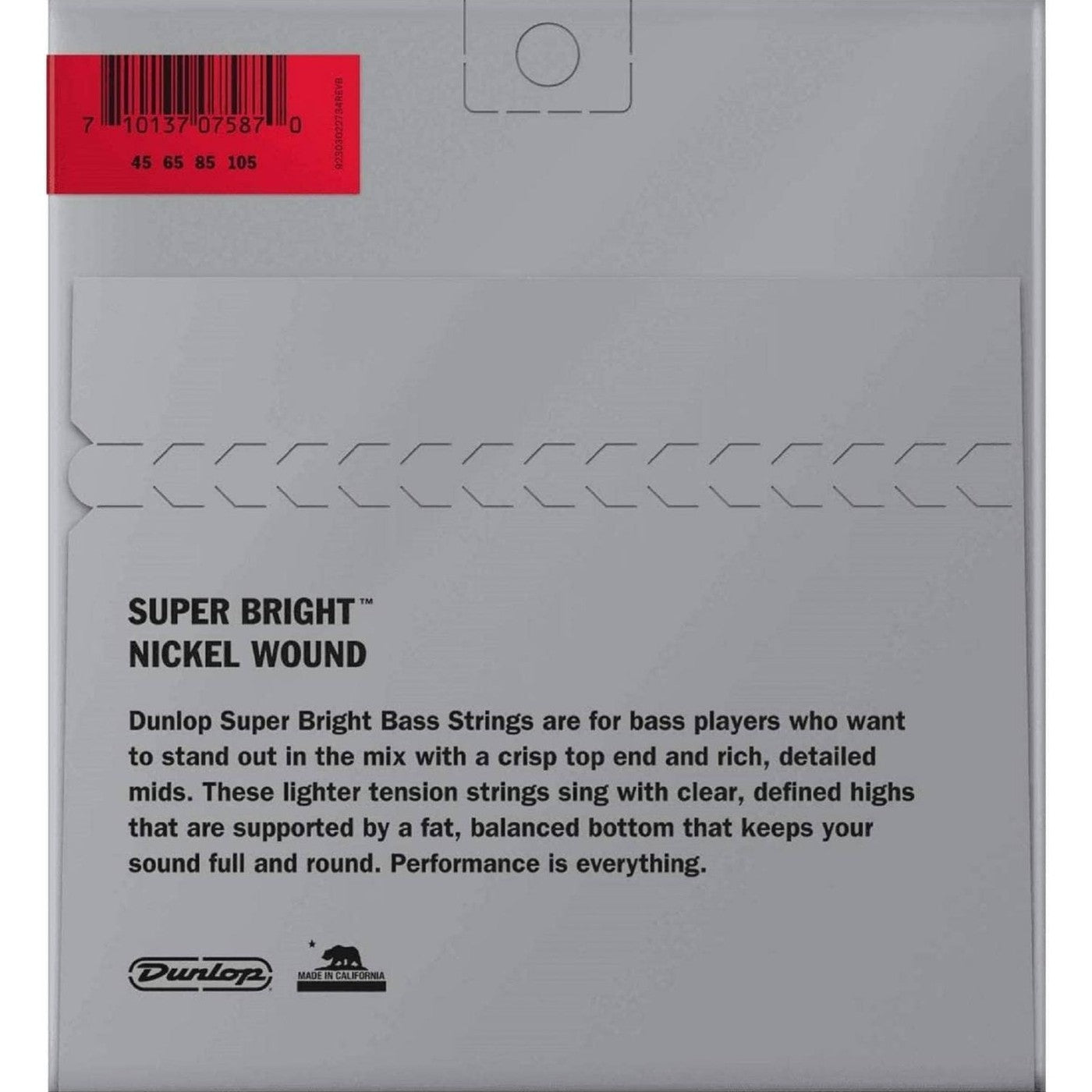 Jim Dunlop Super Bright Nickel Wound Bass Guitar Strings - Medium 45-105 2