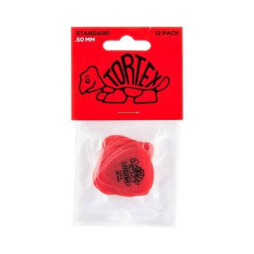 Jim Dunlop Tortex Standard Guitar Picks - 12 Pack Red - .50mm 1