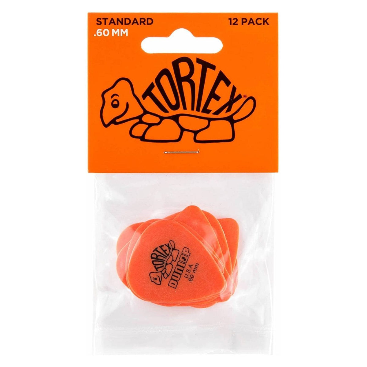 Jim Dunlop Tortex Standard Guitar Picks - 12 Pack Orange - .60mm 1