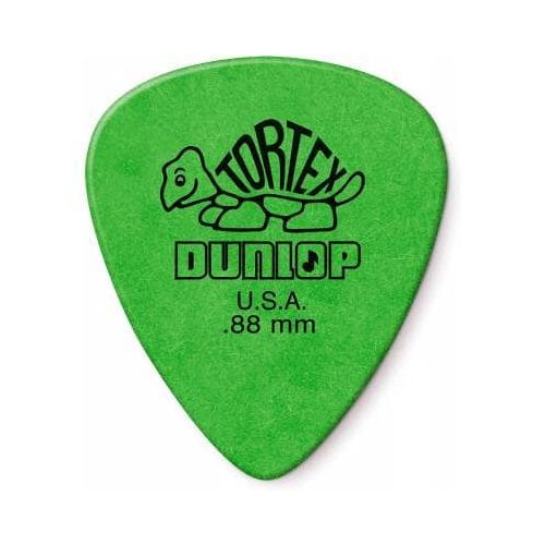 Jim Dunlop Tortex Standard Guitar Picks - 12 Pack Green - .88mm 2
