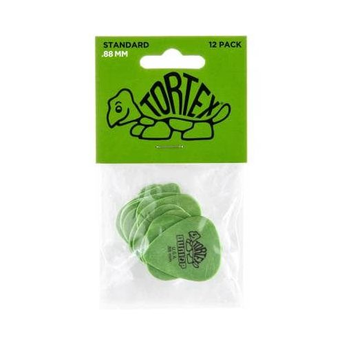 Jim Dunlop Tortex Standard Guitar Picks - 12 Pack Green - .88mm 1