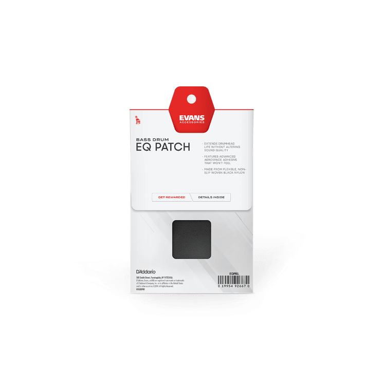 Evans EQPB1 EQ Bass Drum Patch, Single Pedal, Black Nylon 2-Pack 3