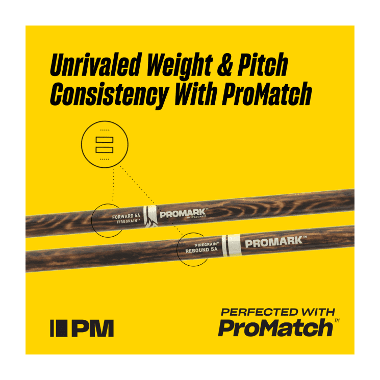 ProMark R5AFG Rebound 5A FireGrain Drumsticks, Acorn Tip — Pair 8