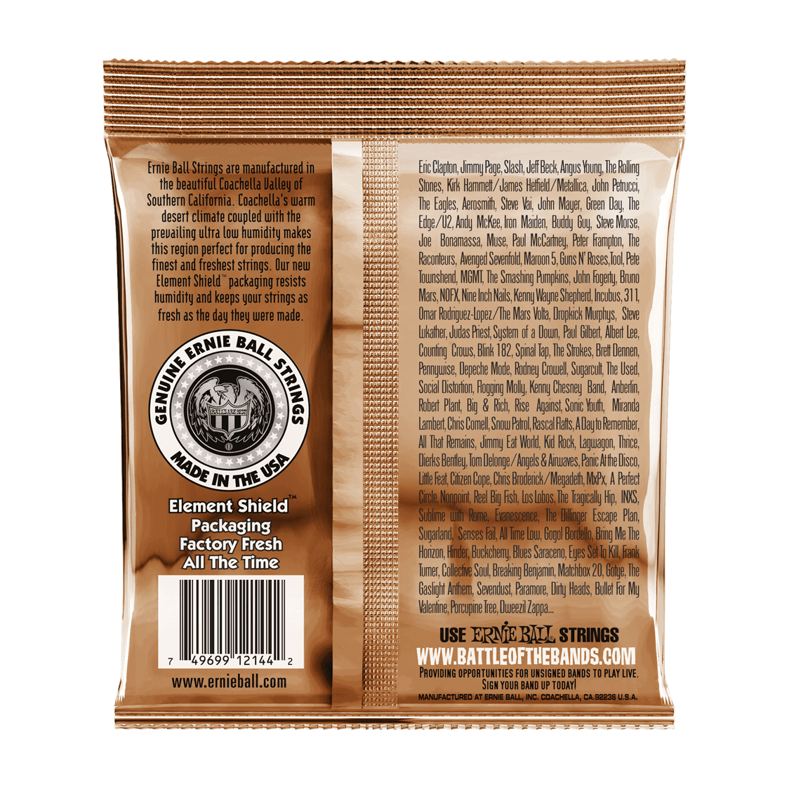 Ernie Ball Medium Earthwood Phosphor Bronze Acoustic Guitar Strings .013 - .056 2