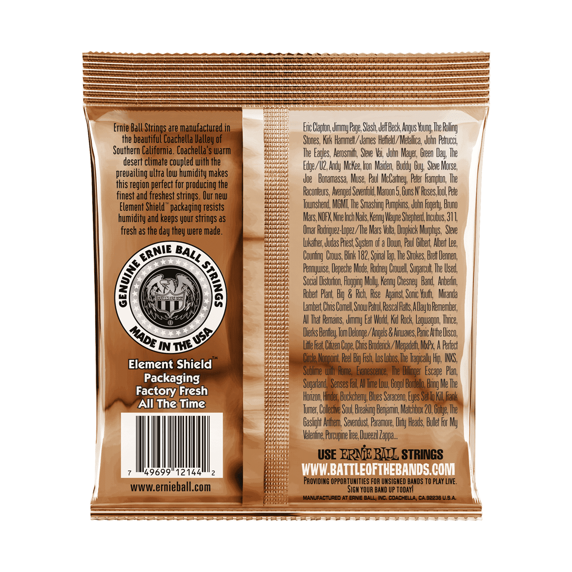 Ernie Ball Medium Earthwood Phosphor Bronze Acoustic Guitar Strings .013 - .056 2