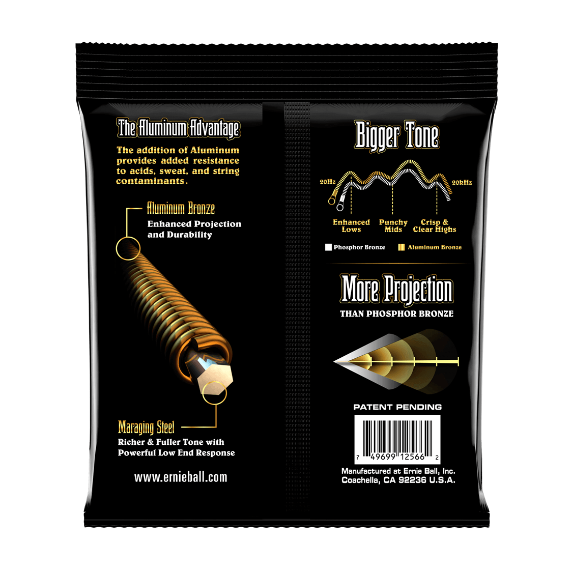 Ernie Ball Medium Light Aluminium Bronze Acoustic Guitar Strings .012 - .054 2