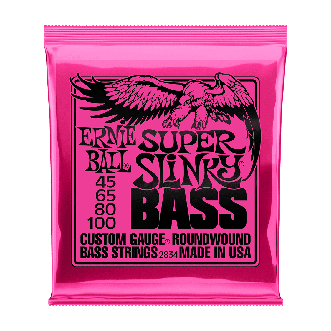 Ernie Ball Super Slinky Nickel Wound Bass Guitar Strings .045 - .100 1