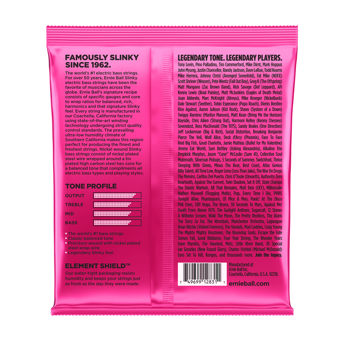Ernie Ball Super Slinky Nickel Wound Bass Guitar Strings .045 - .100 2