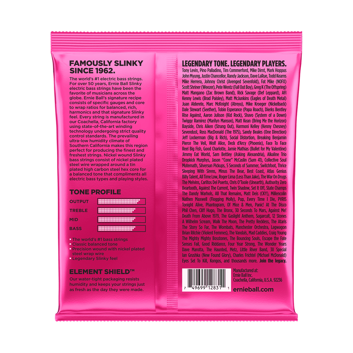 Ernie Ball Super Slinky Nickel Wound Bass Guitar Strings .045 - .100 2