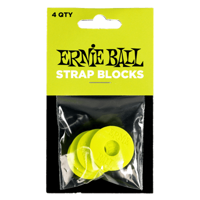 Ernie Ball Rubber Strap Blocks – Green (4 Pack)