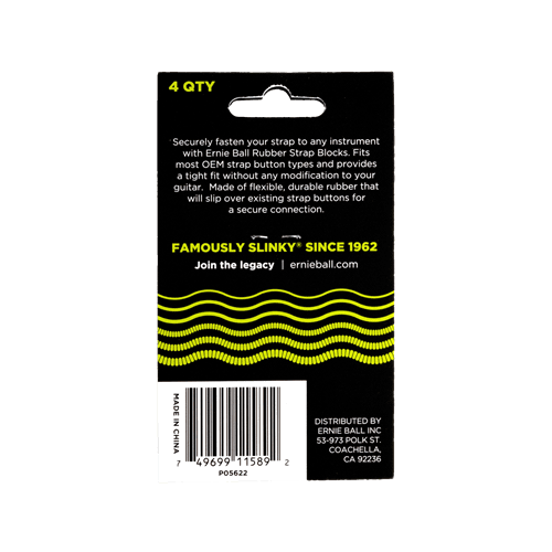 Ernie Ball Rubber Strap Blocks – Green 4 Pack 2