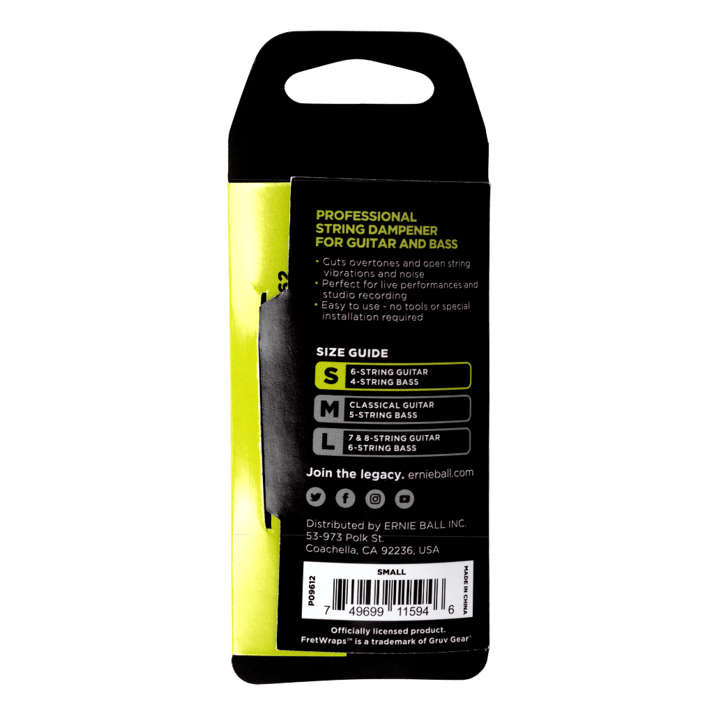 Ernie Ball FretWrap by Gruv Gear, String Dampener, SM Size