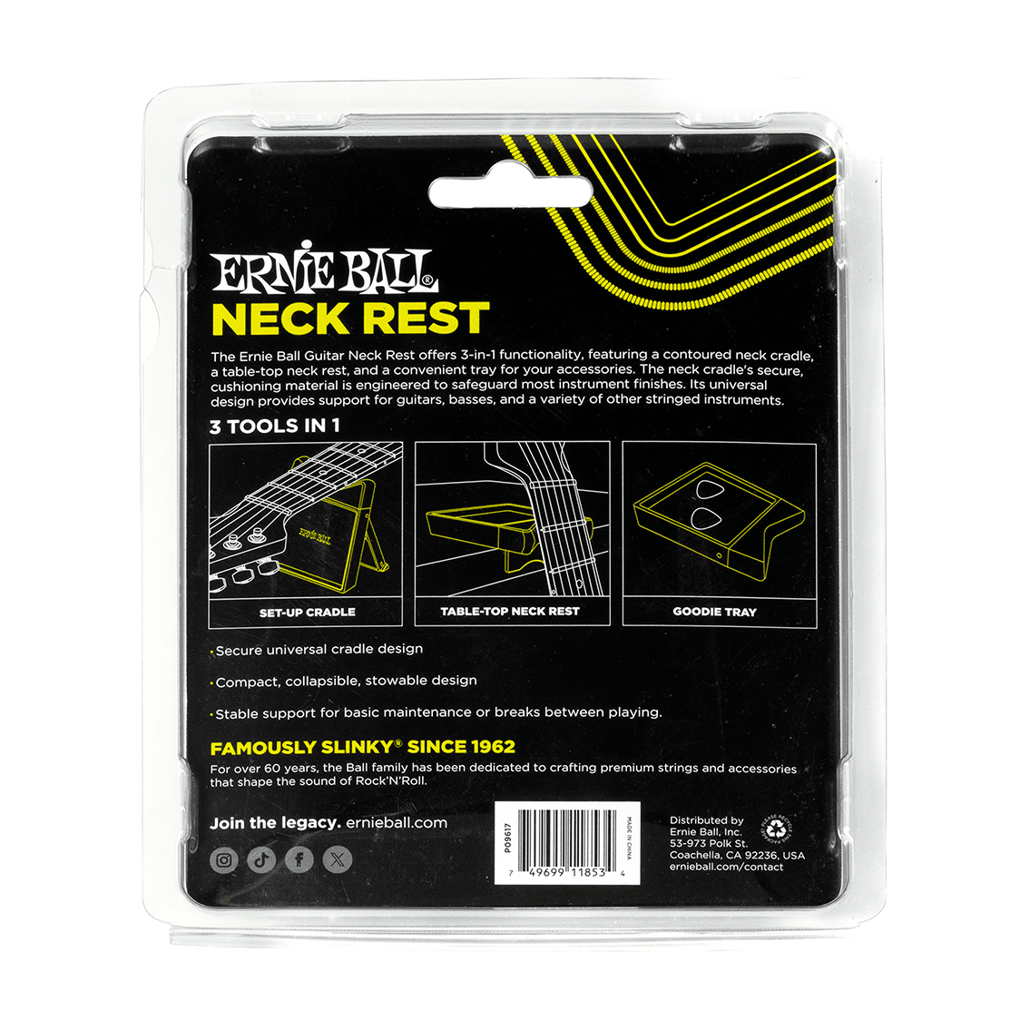 Ernie Ball Guitar Neck Rest — 3-In-1 Neck Cradle, Tabletop Rest & Accessory Tray 4
