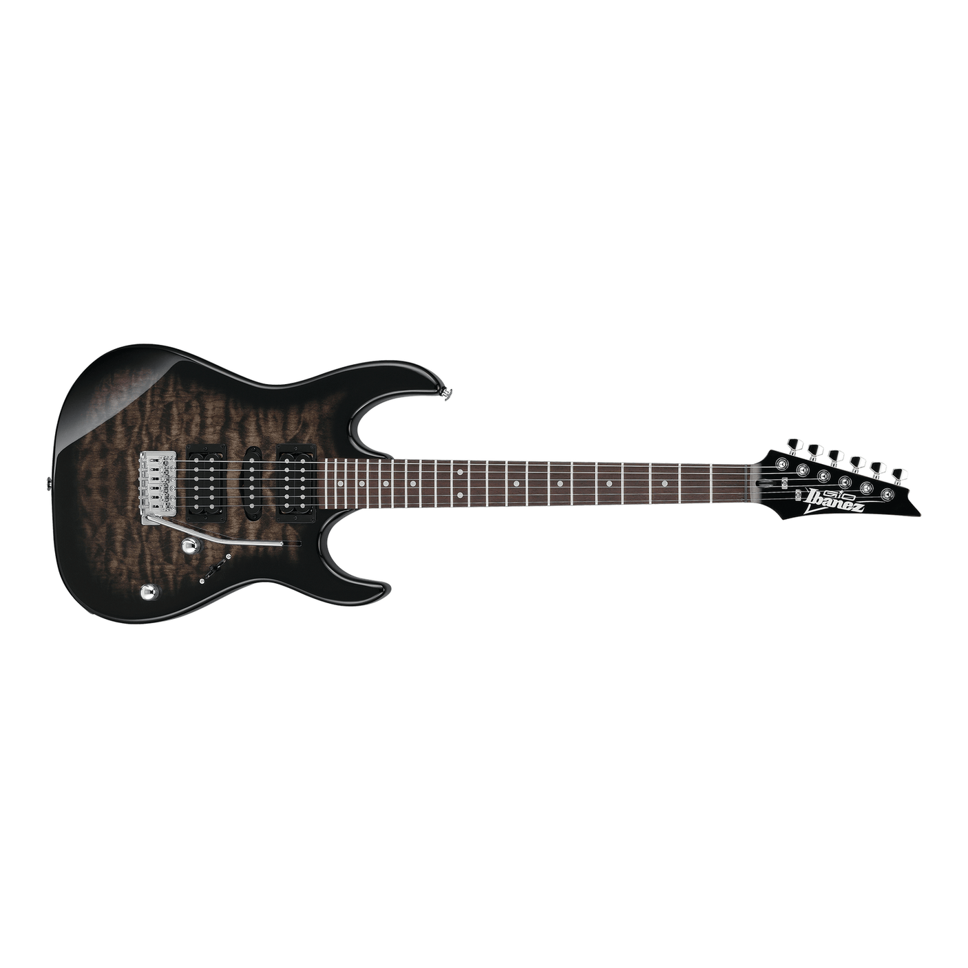 Ibanez GIO GRX70QA Electric Guitar — Transparent Black Sunburst