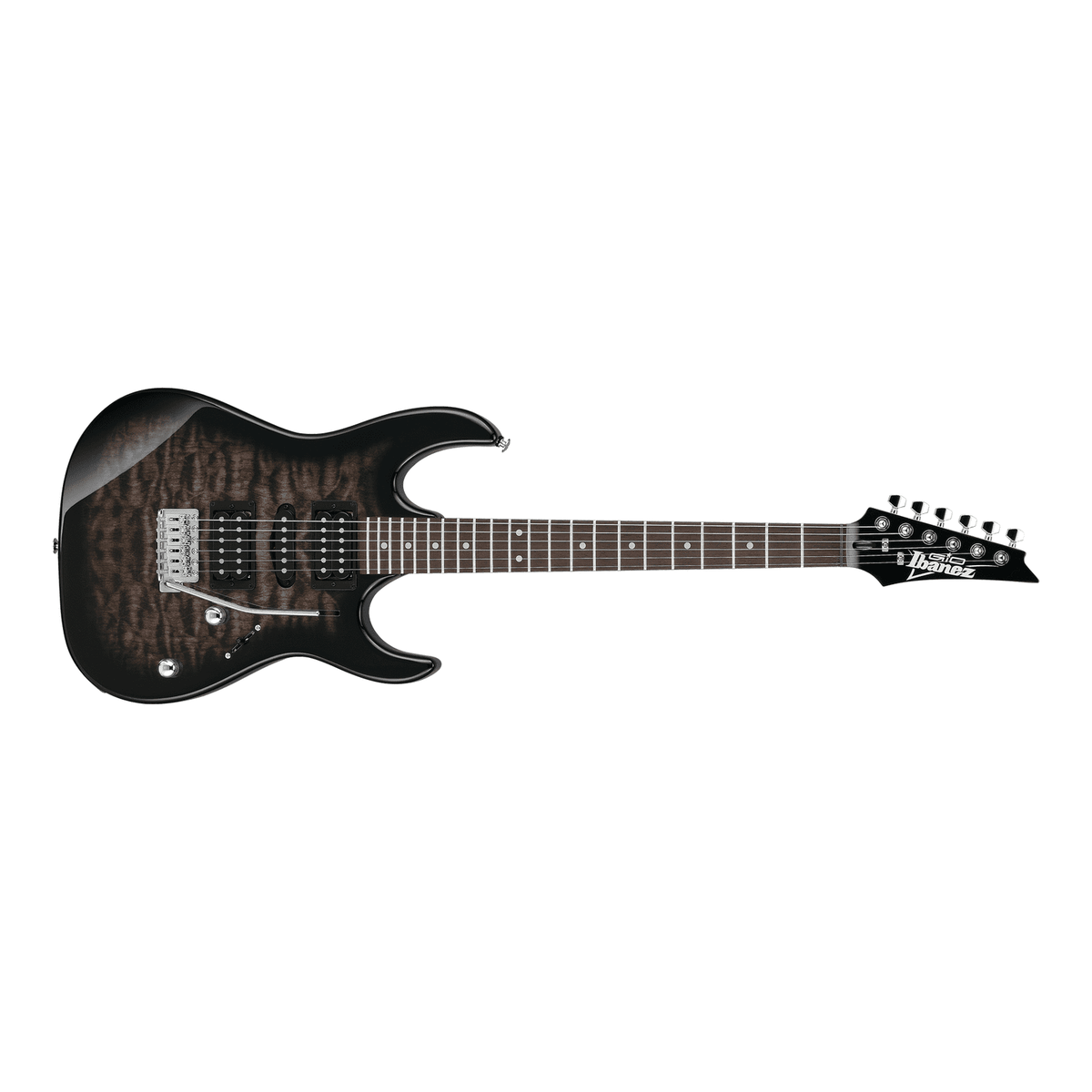 Ibanez GIO GRX70QA Electric Guitar — Transparent Black Sunburst 1