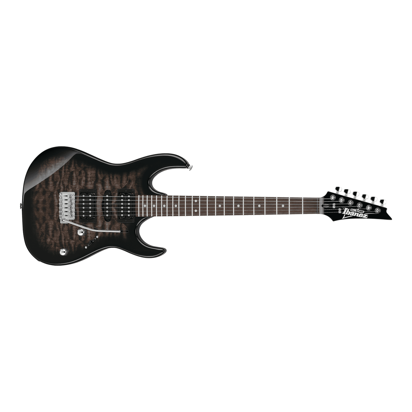 Ibanez GIO GRX70QA Electric Guitar — Transparent Black Sunburst 1