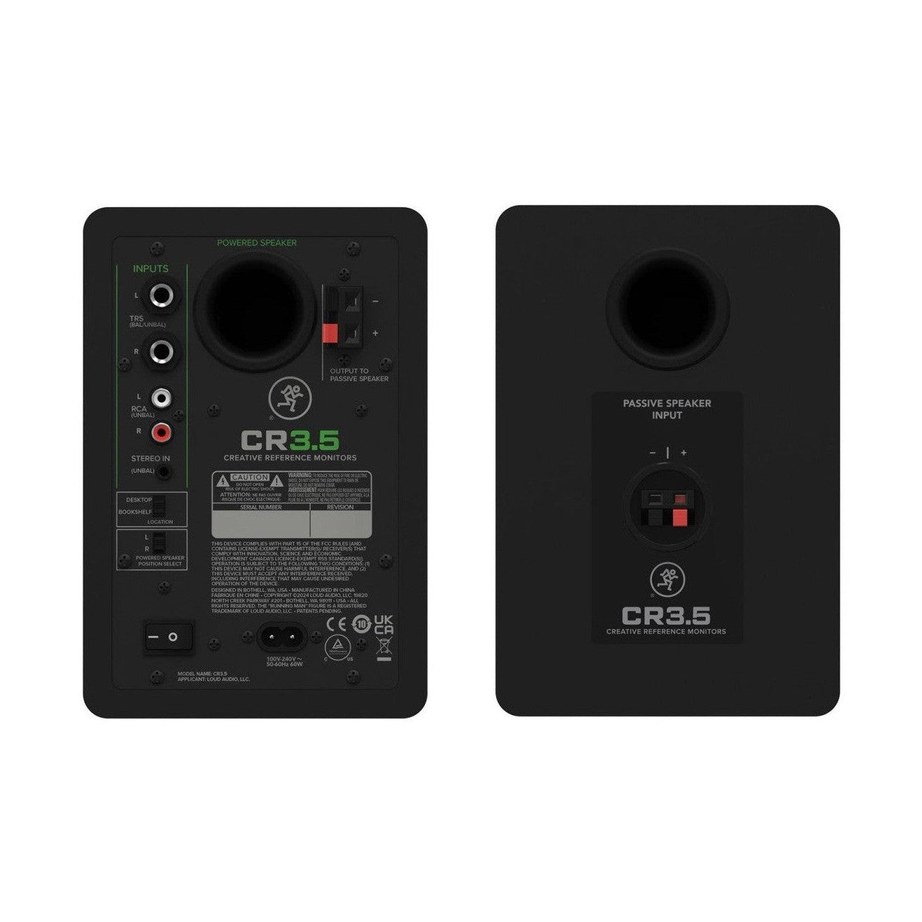 Mackie CR3.5 3.5" Active Studio Monitors with Tone Control PAIR 4