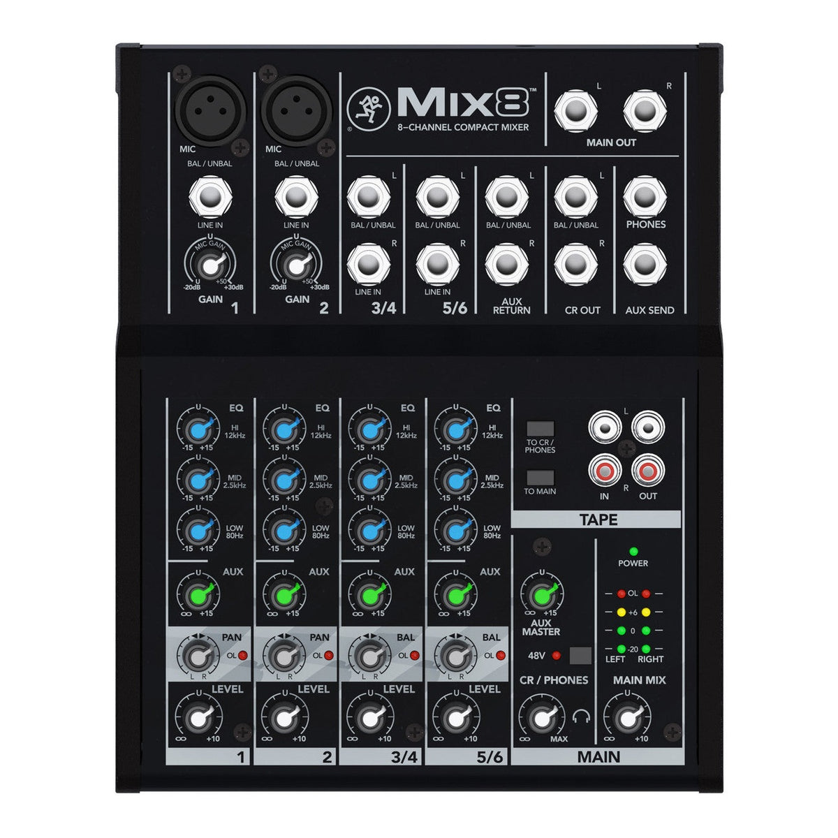 Mackie Mix8 8-Channel Compact Analogue Mixer 1