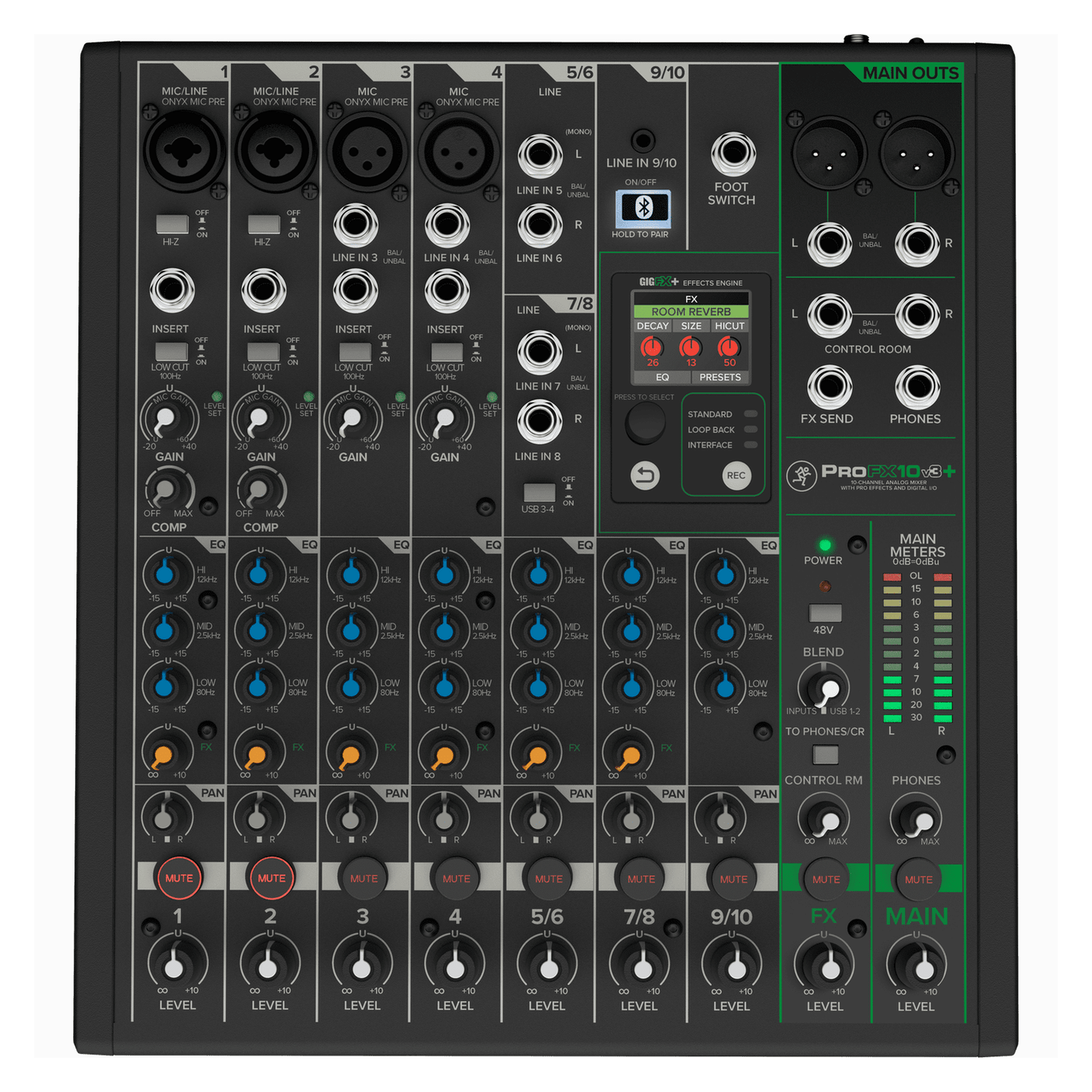 Mackie ProFX10v3+ 10-Channel Analogue Mixer With USB-C, Bluetooth & GigFX+ 4