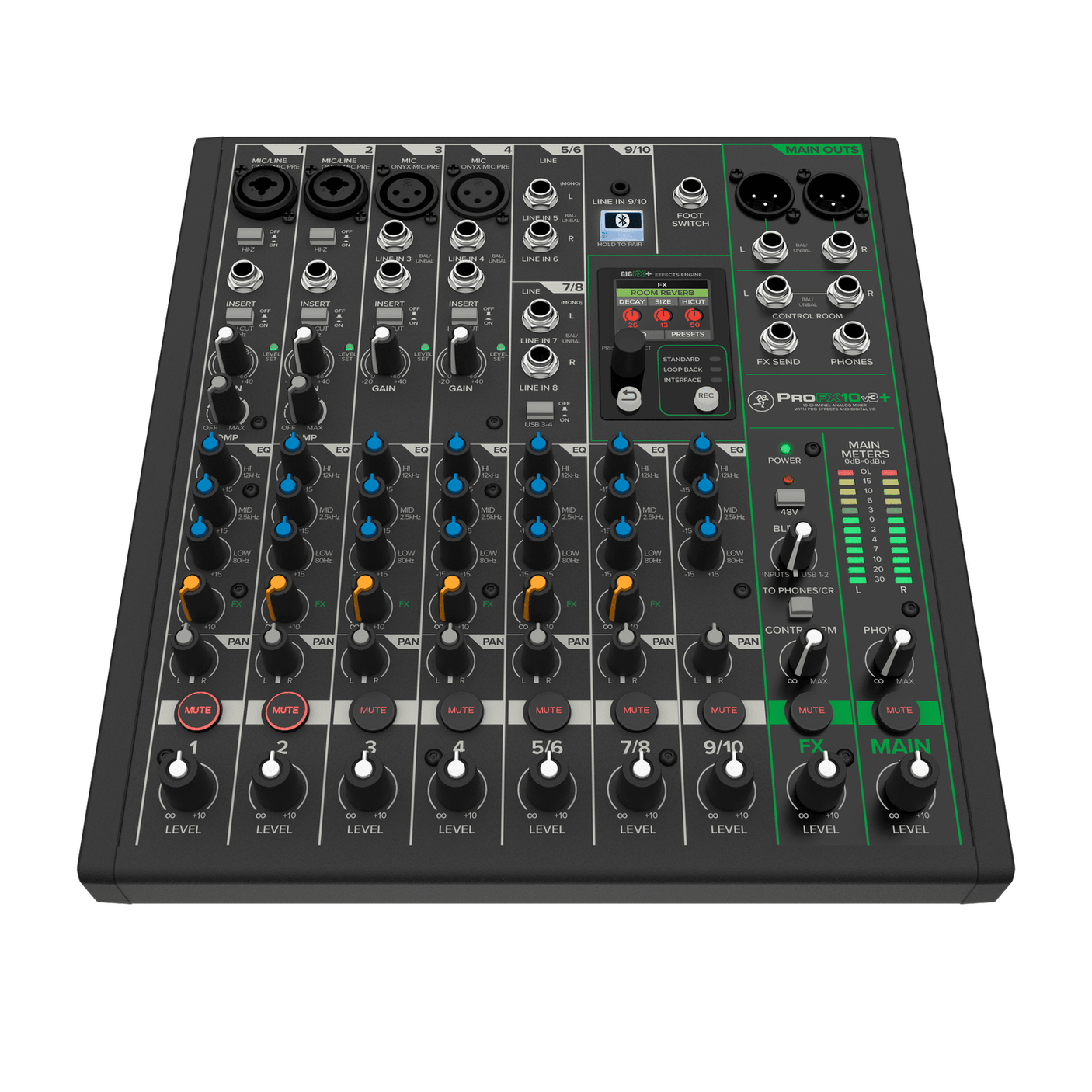 Mackie ProFX10v3+ 10-Channel Analogue Mixer With USB-C, Bluetooth & GigFX+ 3