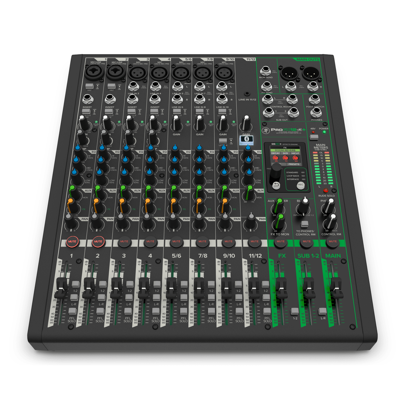 Mackie ProFX12v3+ 12-Channel Analogue Mixer With USB-C, Bluetooth & GigFX+ 3