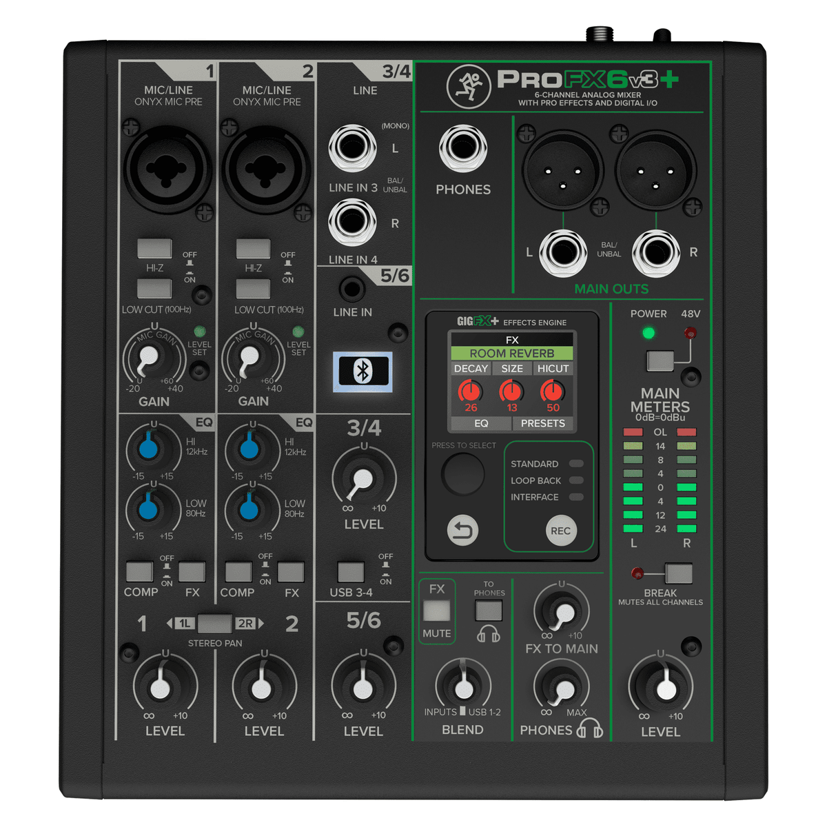 Mackie ProFX6v3+ 6-Channel Analogue Mixer with USB Interface & FX 1