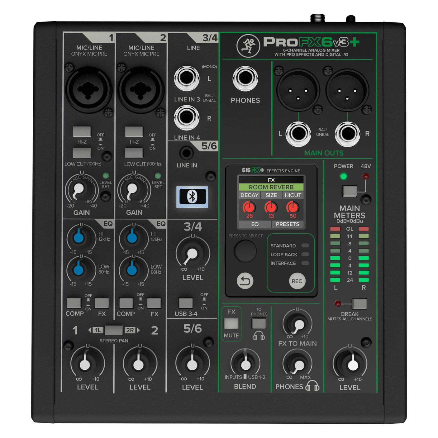 Mackie ProFX6v3+ 6-Channel Analogue Mixer with USB Interface & FX 1