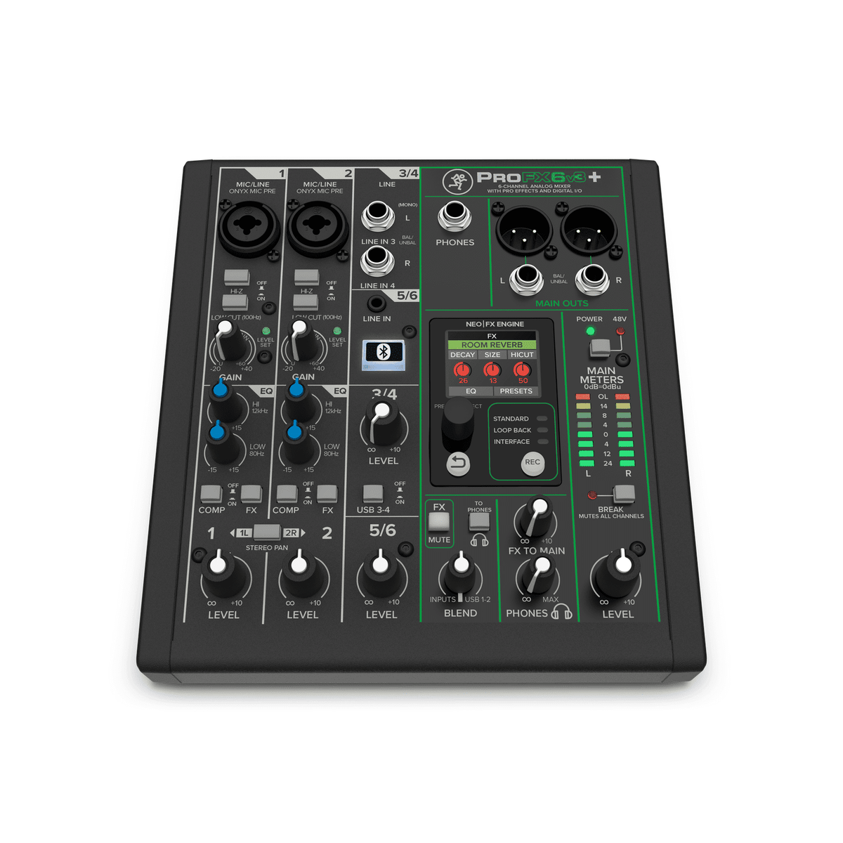 Mackie ProFX6v3+ 6-Channel Analogue Mixer with USB Interface & FX 5
