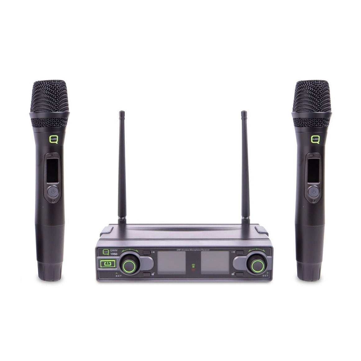 Q-Audio QWM 1950 HH UHF Antenna Diversity Dual Wireless Handheld System 1
