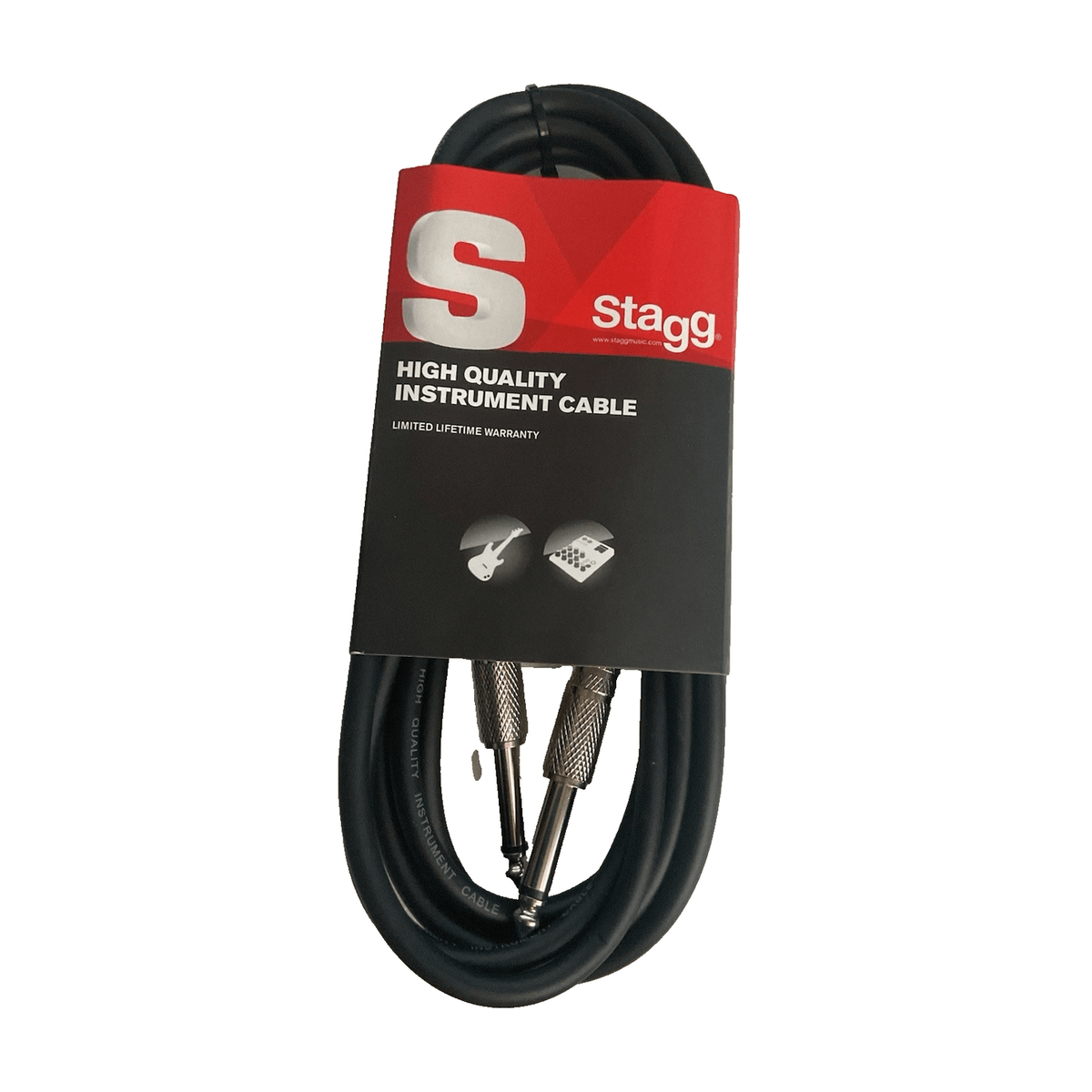 Stagg SGC3 S-Series Instrument Cable, Jack To Jack — 3m