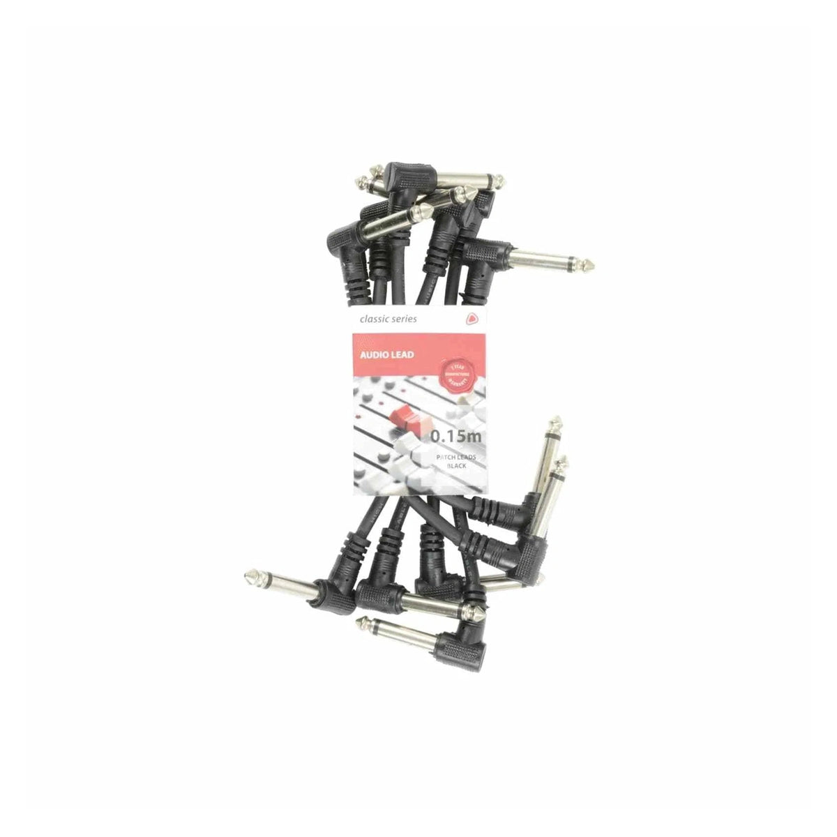 Chord Black 0.15m Patch Cables – 6-Pack Guitar & Audio Leads 1