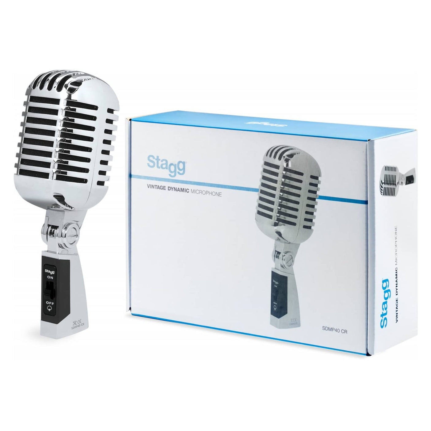 Stagg SDMP40CR 50s Style Cardioid Dynamic Microphone - Chrome 1