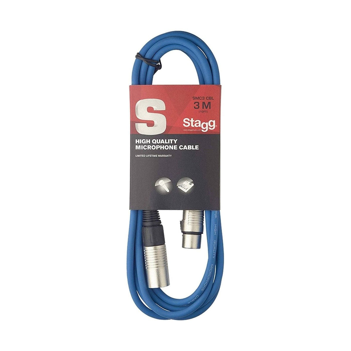 Stagg SMC3-CBL - 3m XLR Male to Female Cable Blue 1