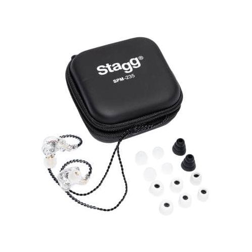 Stagg SPM-235 2 Driver Sound-Isolating In-Ear Monitors, Transparent 2