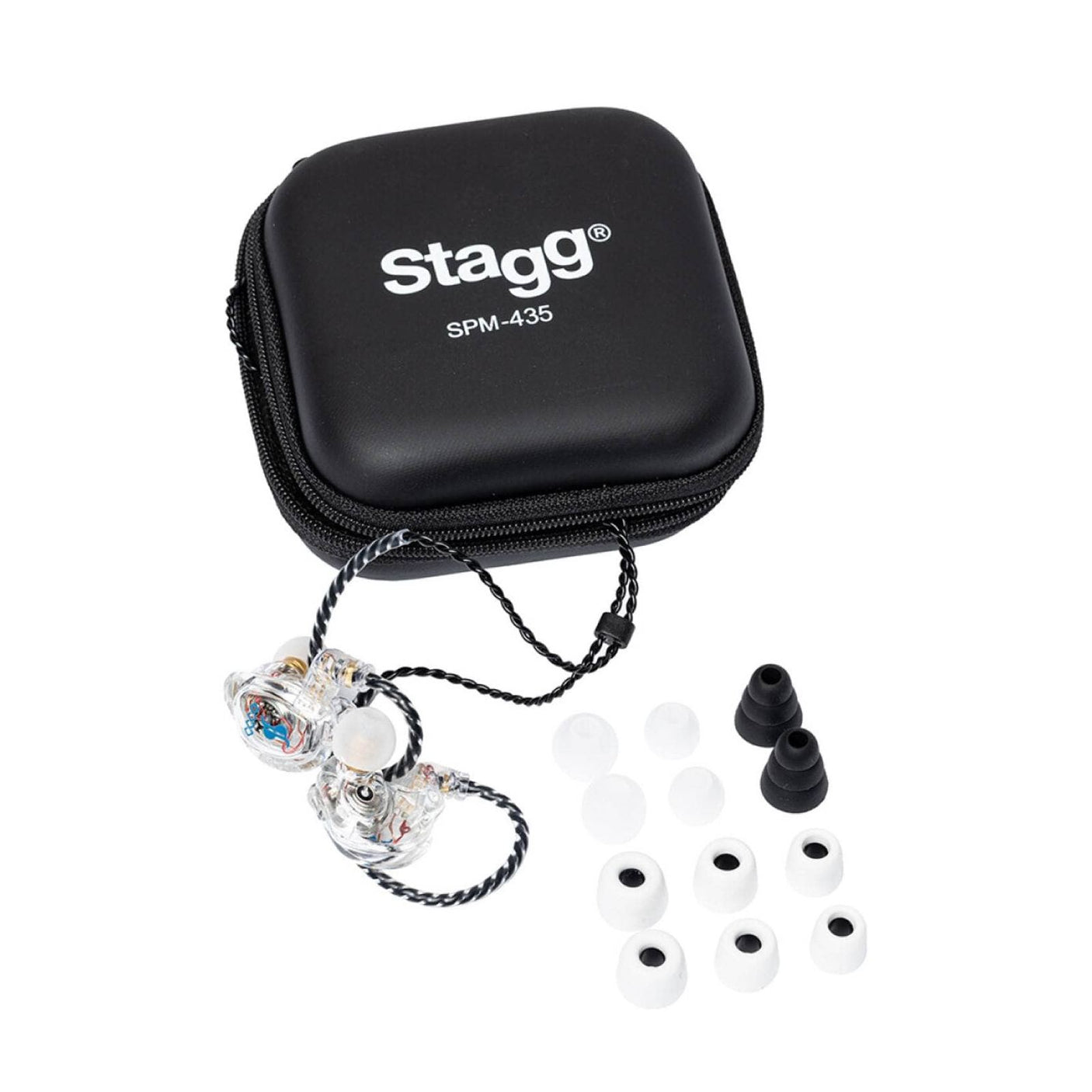 Stagg SPM-435 4 Driver Sound-Isolating In-Ear Monitors, Transparent 2