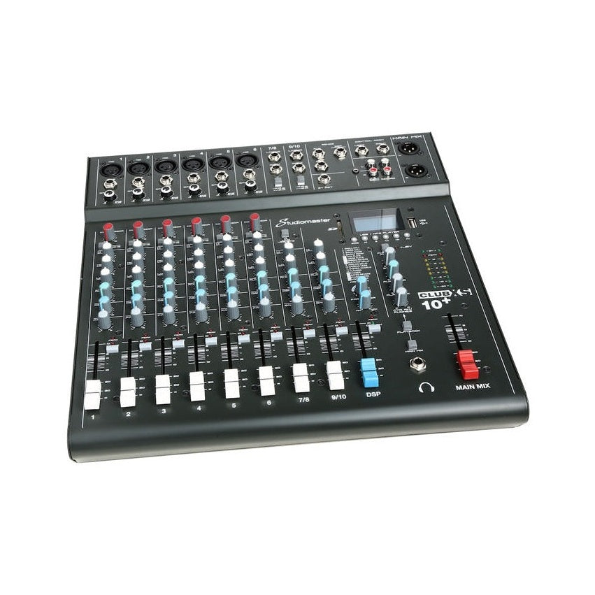 Studiomaster CLUB XS10+ 10-Channel Mixing Desk with Bluetooth, USB/SD & DSP Effects 2