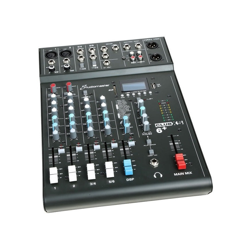 Studiomaster CLUB XS6+ 6-Channel Mixing Desk with Bluetooth, USB/SD & DSP Effects 2