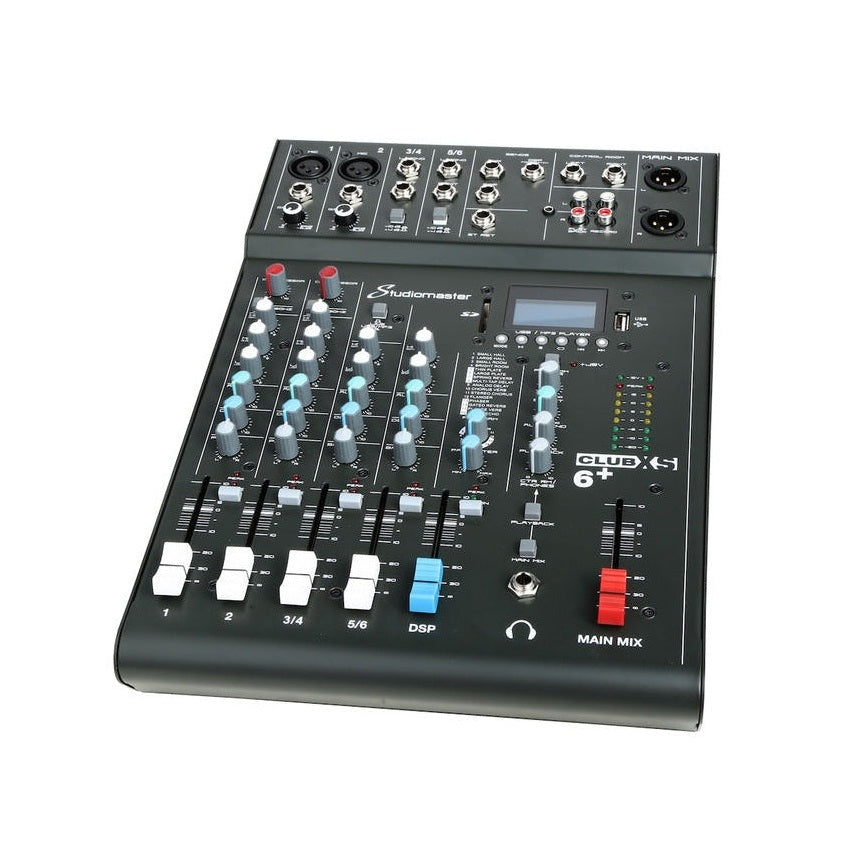 Studiomaster CLUB XS6+ 6-Channel Mixing Desk with Bluetooth, USB/SD & DSP Effects 3
