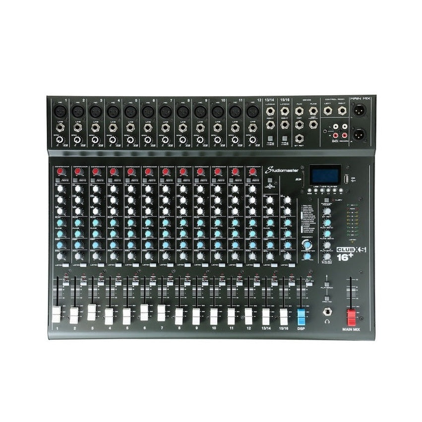 Studiomaster CLUB XS16+ 16-Channel Mixing Desk with Bluetooth, USB/SD & DSP Effects 1