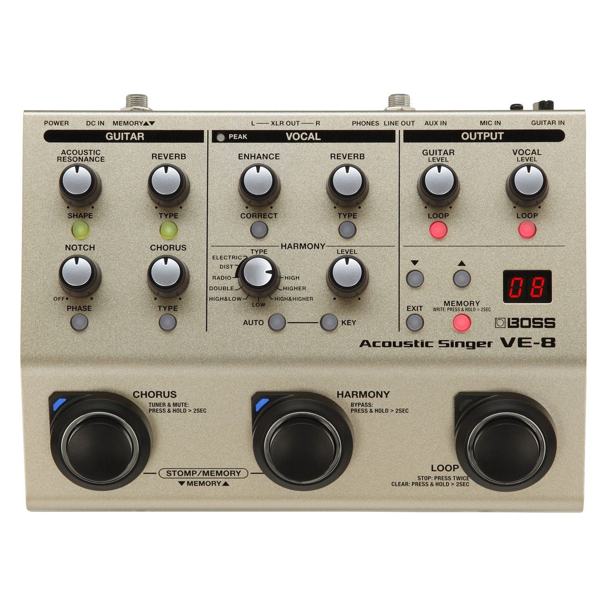 BOSS VE-8 Acoustic Singer Pedal 1