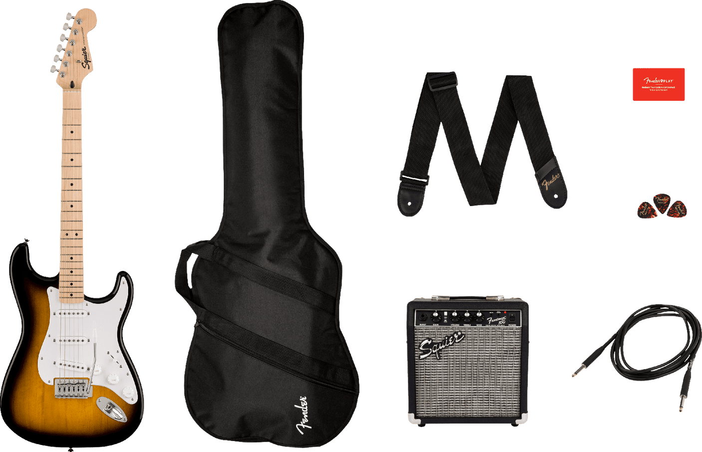 Fender Squier Sonic Stratocaster Pack - Sunburst & Maple Neck 1