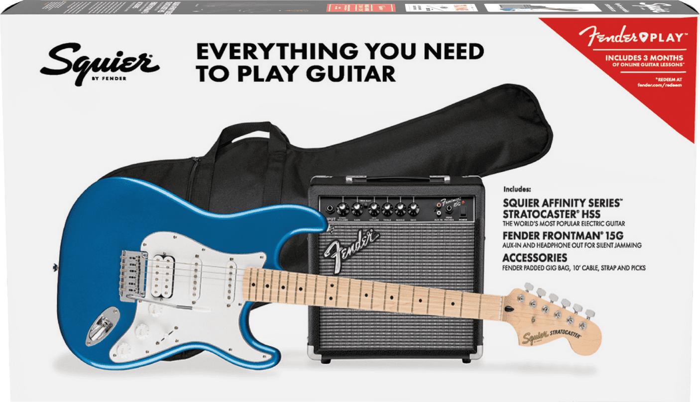 Fender Squire Squier Affinity Series Stratocaster HSS Pack - Lake Placid Blue 2