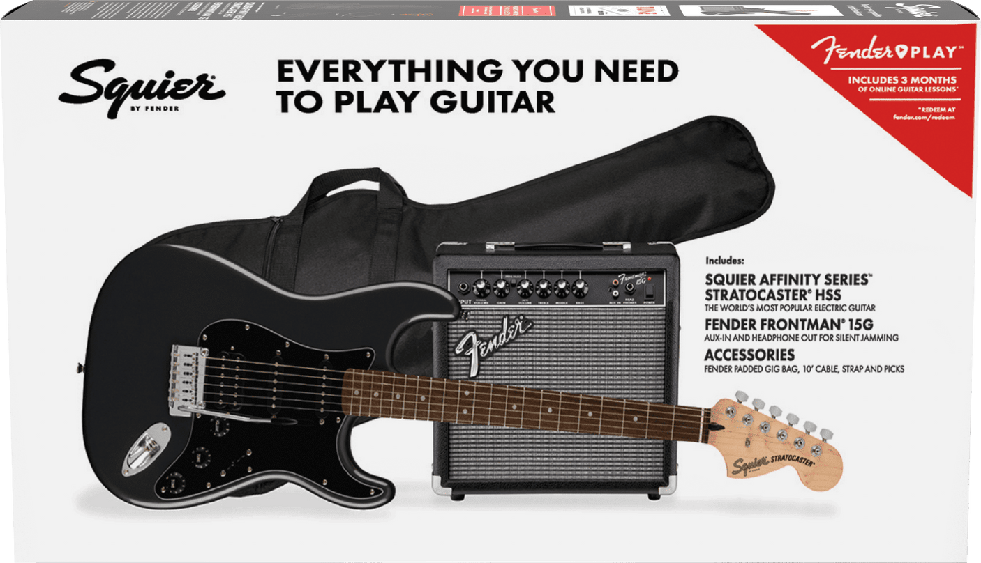 Fender Squire Squier Affinity Series Stratocaster HSS Pack - Charcoal Frost Metallic 2