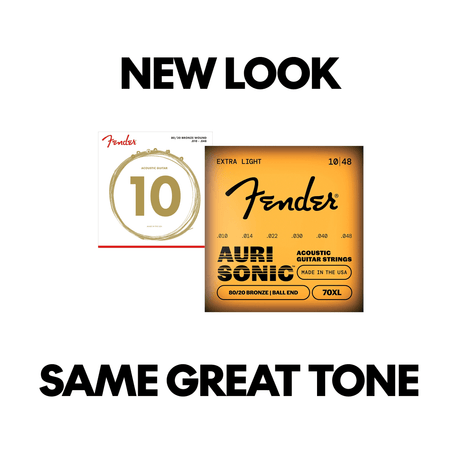 Fender 80/20 Bronze Acoustic Strings, Ball End, 70XL .010-.048 3