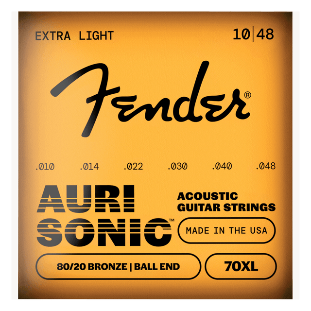Fender 80/20 Bronze Acoustic Strings, Ball End, 70XL .010-.048 1