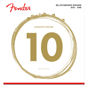 Fender 80/20 Bronze Acoustic Strings, Ball End, 70XL .010-.048 1