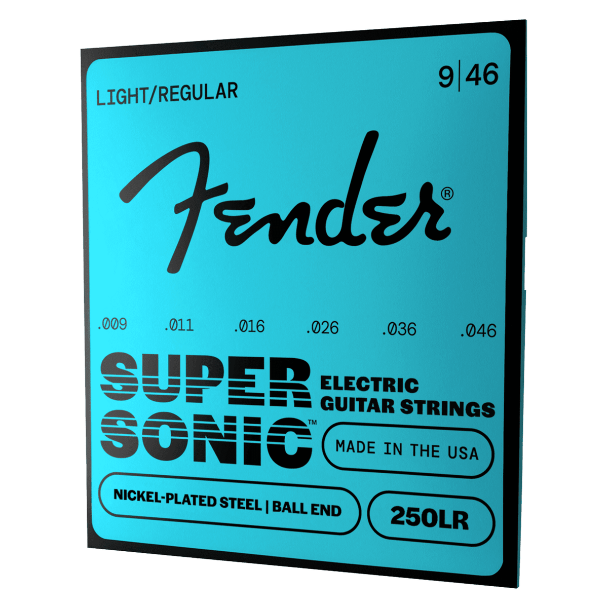 Fender Super 250LR Nickel-Plated Steel Electric Guitar Strings, Light/Regular — 9-46 1